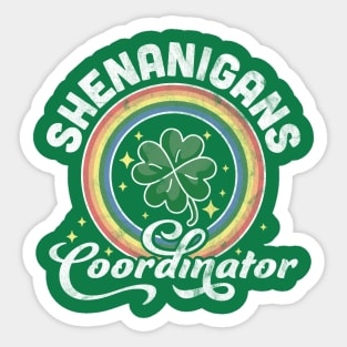 Shenanigans Coordinator Funny Teacher St Patrick's Day Retro Sticker